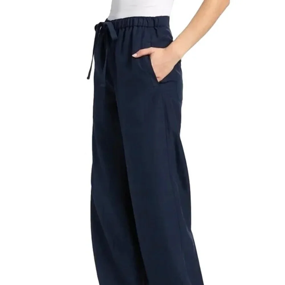 NWOT Vince High Rise Wide Leg Blue Elastic Waist Drawstring Utility Pant Size XL - Picture 5 of 11